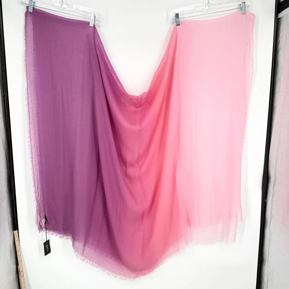 NWT‎ Faliero Sarti Modal Silk Blend Stole Ginevra Scarf Purple Pink Ombre Soft